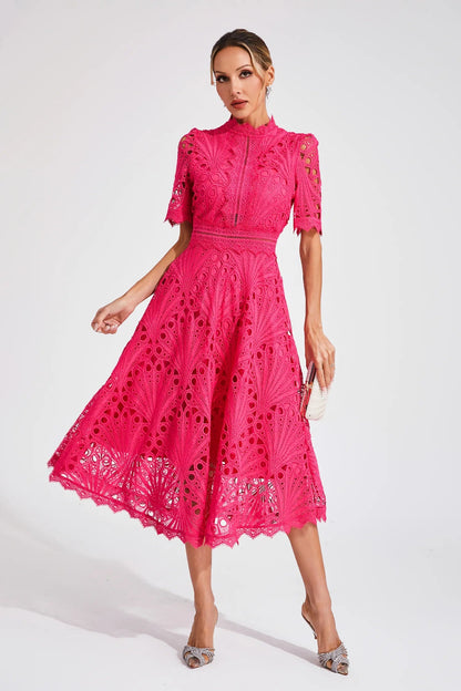 Midi-jurk Dames Kant Elegant Vrouwelijke Jurk - StudioMarella