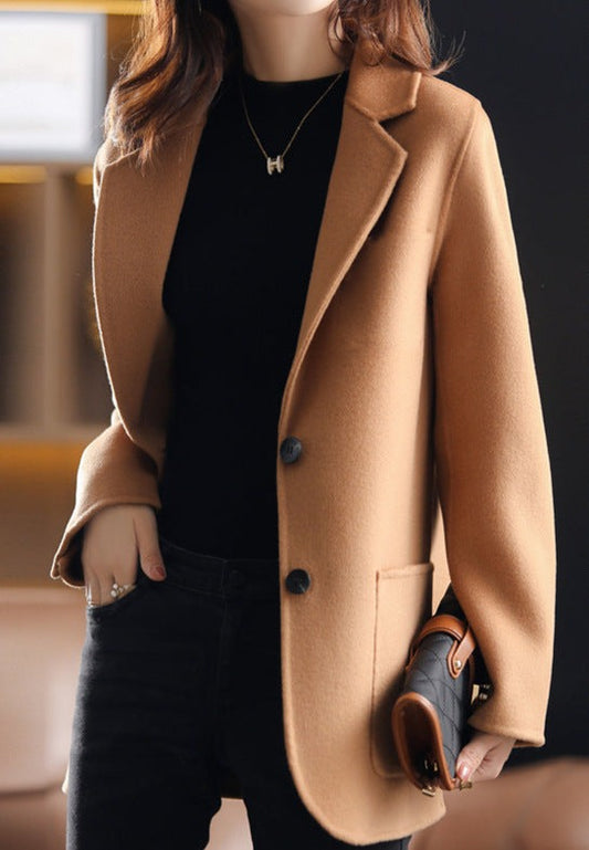 Dames Blazer Bruin Comfortabele Stijlvolle Jas - StudioMarella