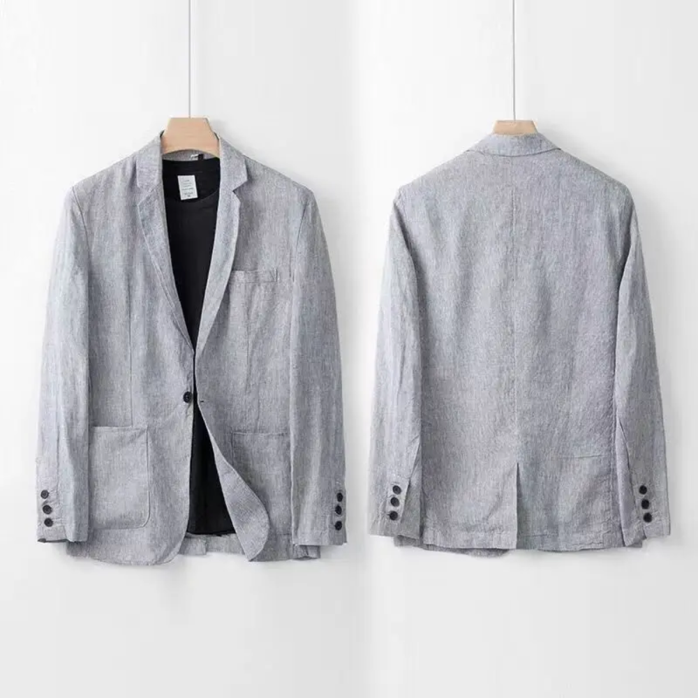LinoStyle | Luxe Lichtgewicht Tailored Fit Mannen Linnenset 5