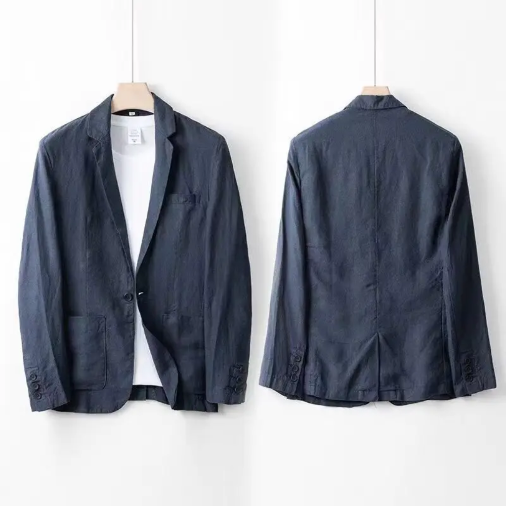 LinoStyle | Luxe Lichtgewicht Tailored Fit Mannen Linnenset 8