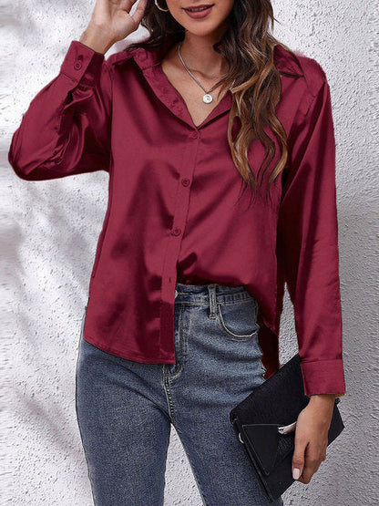 Lange Mouw Zijden Blouse