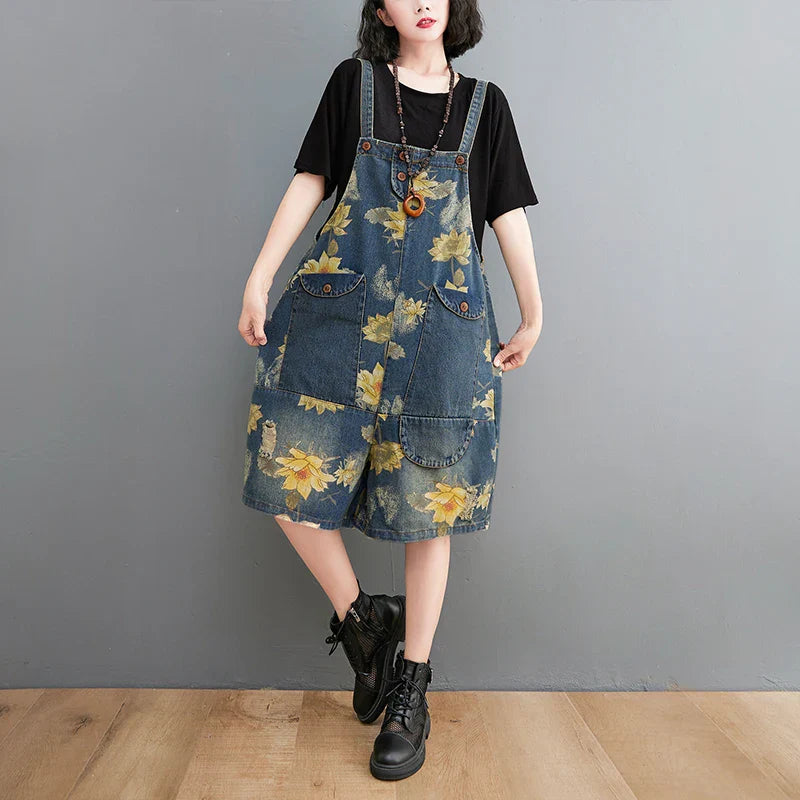 Jumpsuit voor Dames Zomerse Blauwe Denim Broekpak