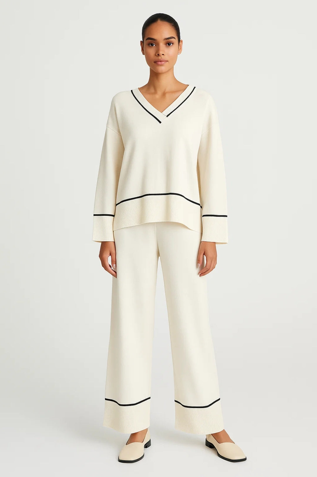 Dames Set Oversized Trui en Wijde Broek Casual Kleding - StudioMarella