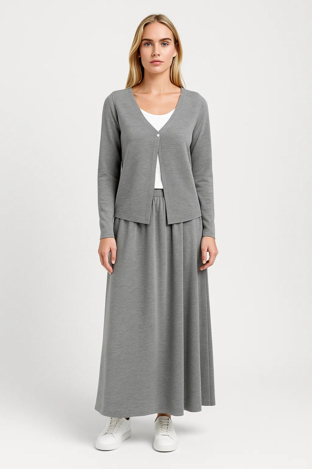Vrouwelijke Loungewear Set met Maxi Rok en Vest Comfortabel - StudioMarella