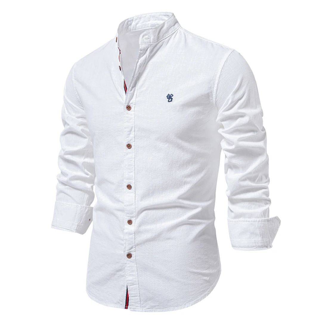 Luca | Elegante Camicia Uomo a Maniche Lunghe con Colletto Alto 1