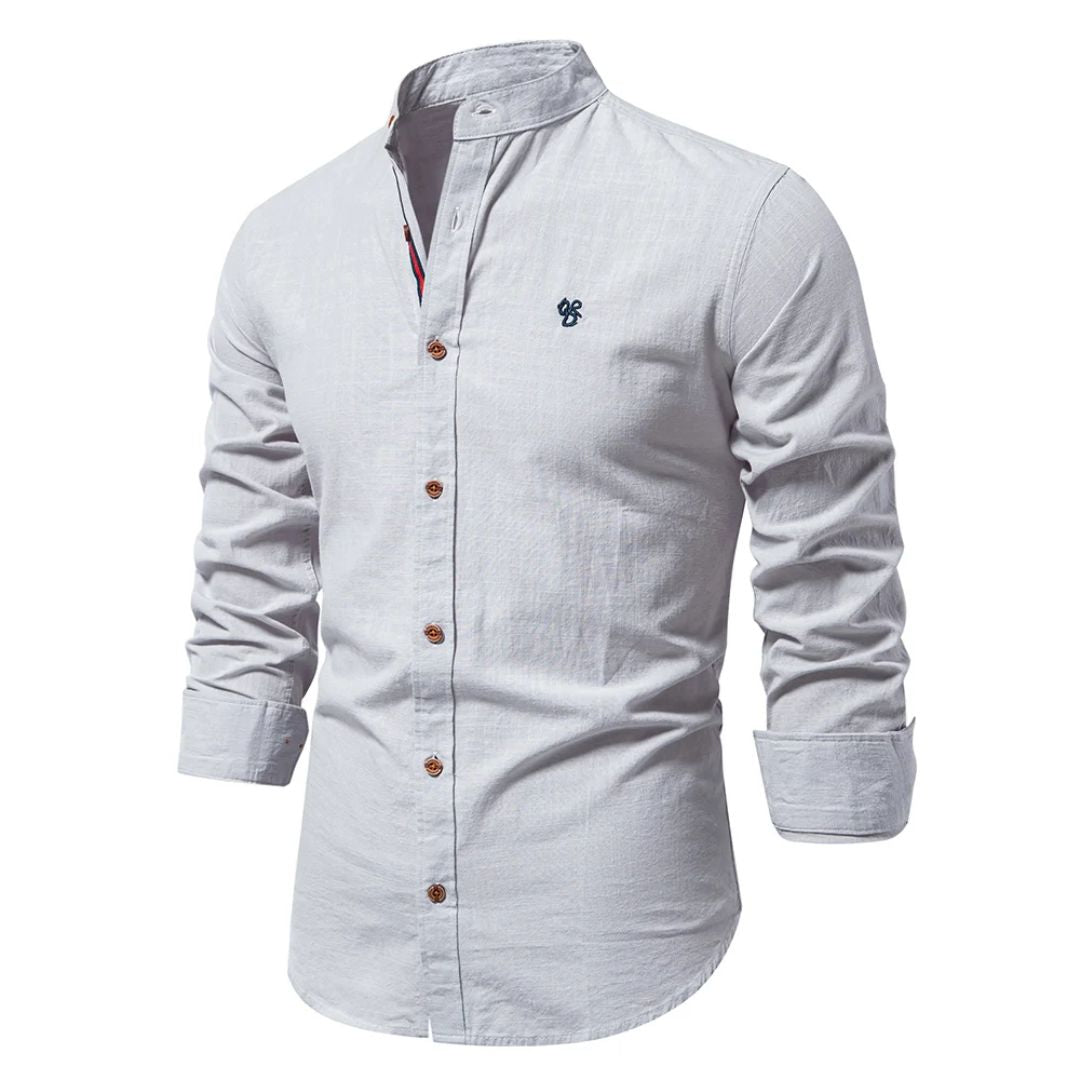 Luca | Elegante Camicia Uomo a Maniche Lunghe con Colletto Alto 2