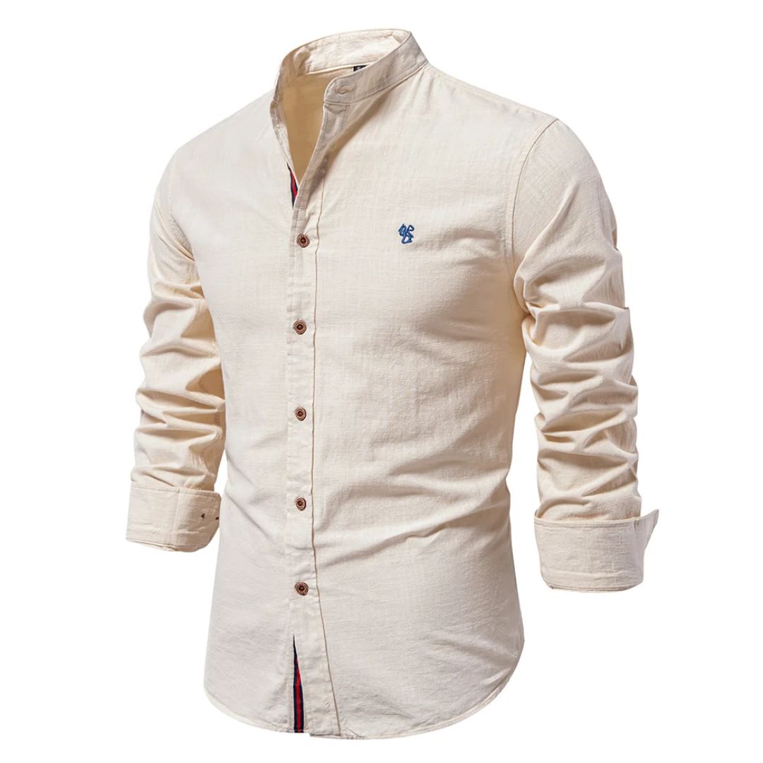 Luca | Elegante Camicia Uomo a Maniche Lunghe con Colletto Alto 3