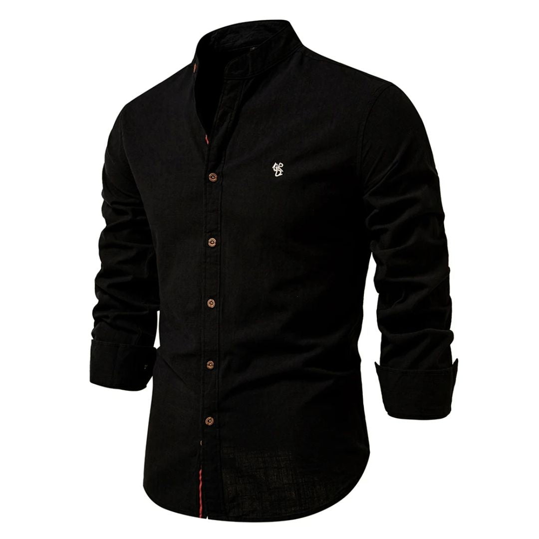Luca | Elegante Camicia Uomo a Maniche Lunghe con Colletto Alto 4