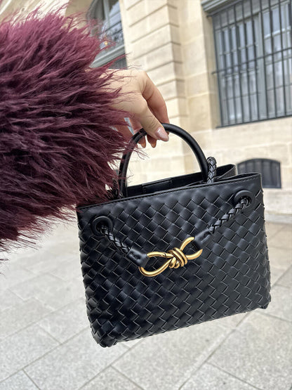 Dames Handtas Gevlochten Leder Look Elegance