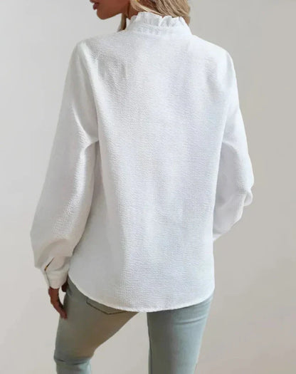 Dames Blouse met Ruches en Lange Mouw