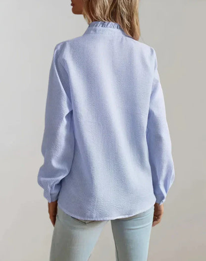 Dames Blouse met Ruches en Lange Mouw