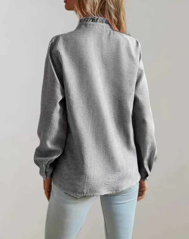 Dames Blouse met Ruches en Lange Mouw
