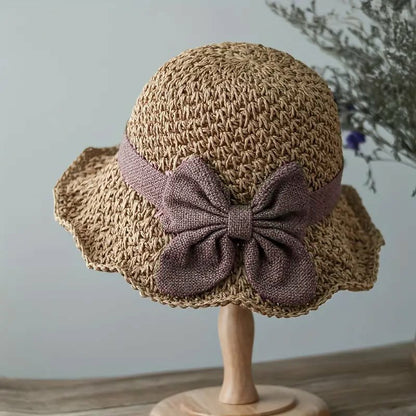 Luna | Elegante handgemaakte zonnehoed met vintage strik 11