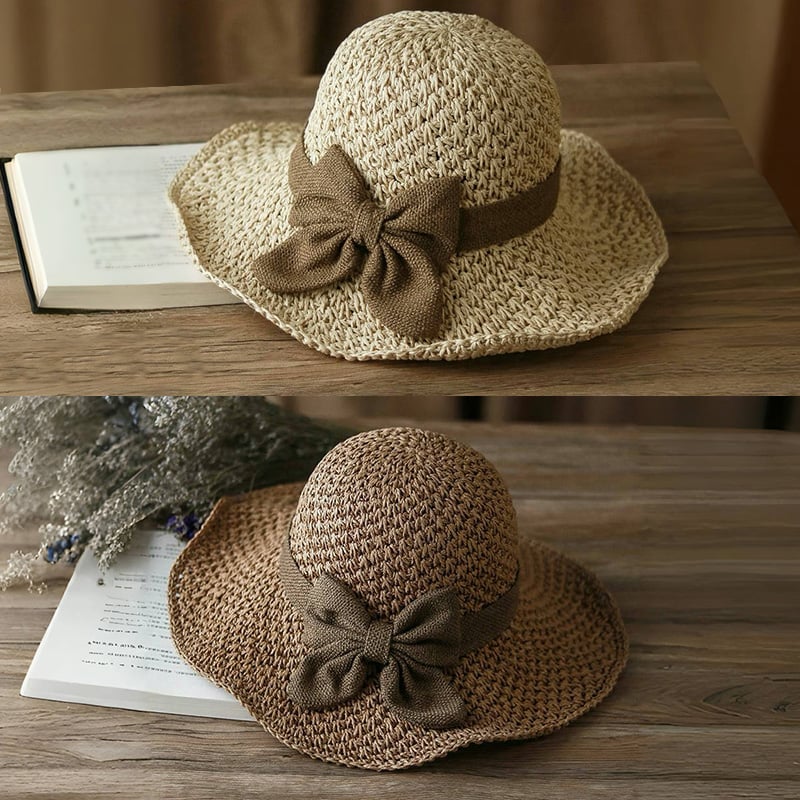 Luna | Elegante handgemaakte zonnehoed met vintage strik 5