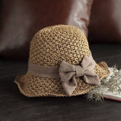 Luna | Elegante handgemaakte zonnehoed met vintage strik 6