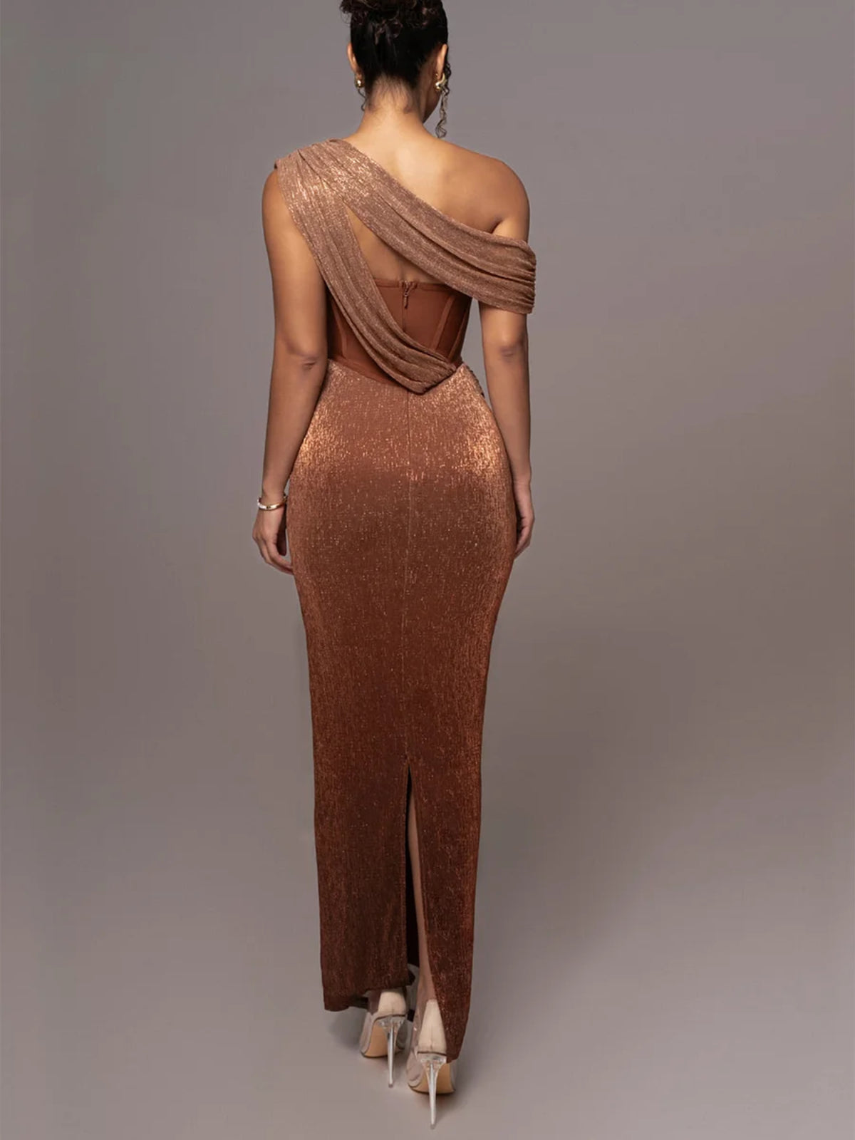 Elegante Avondjurk Lange Jurk met Patchwork Details