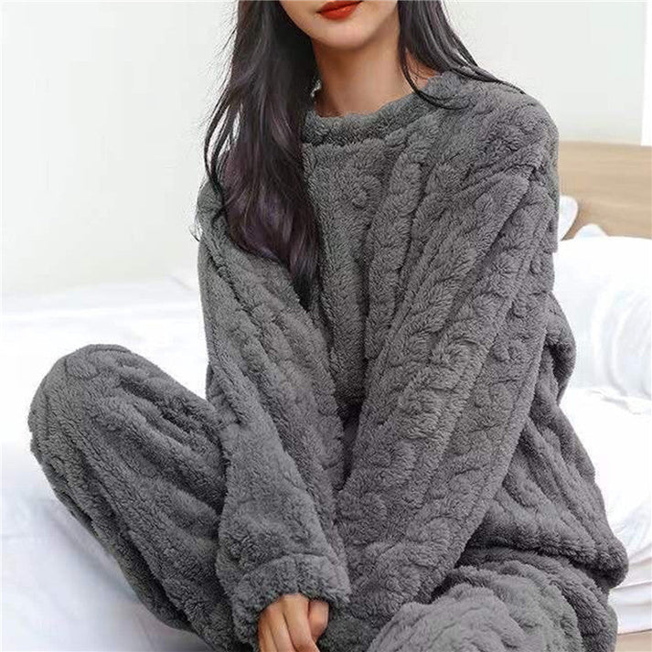 Zachte Fleece Pyjama Set Dames Slaapkleding Comfortabele Lounge Set