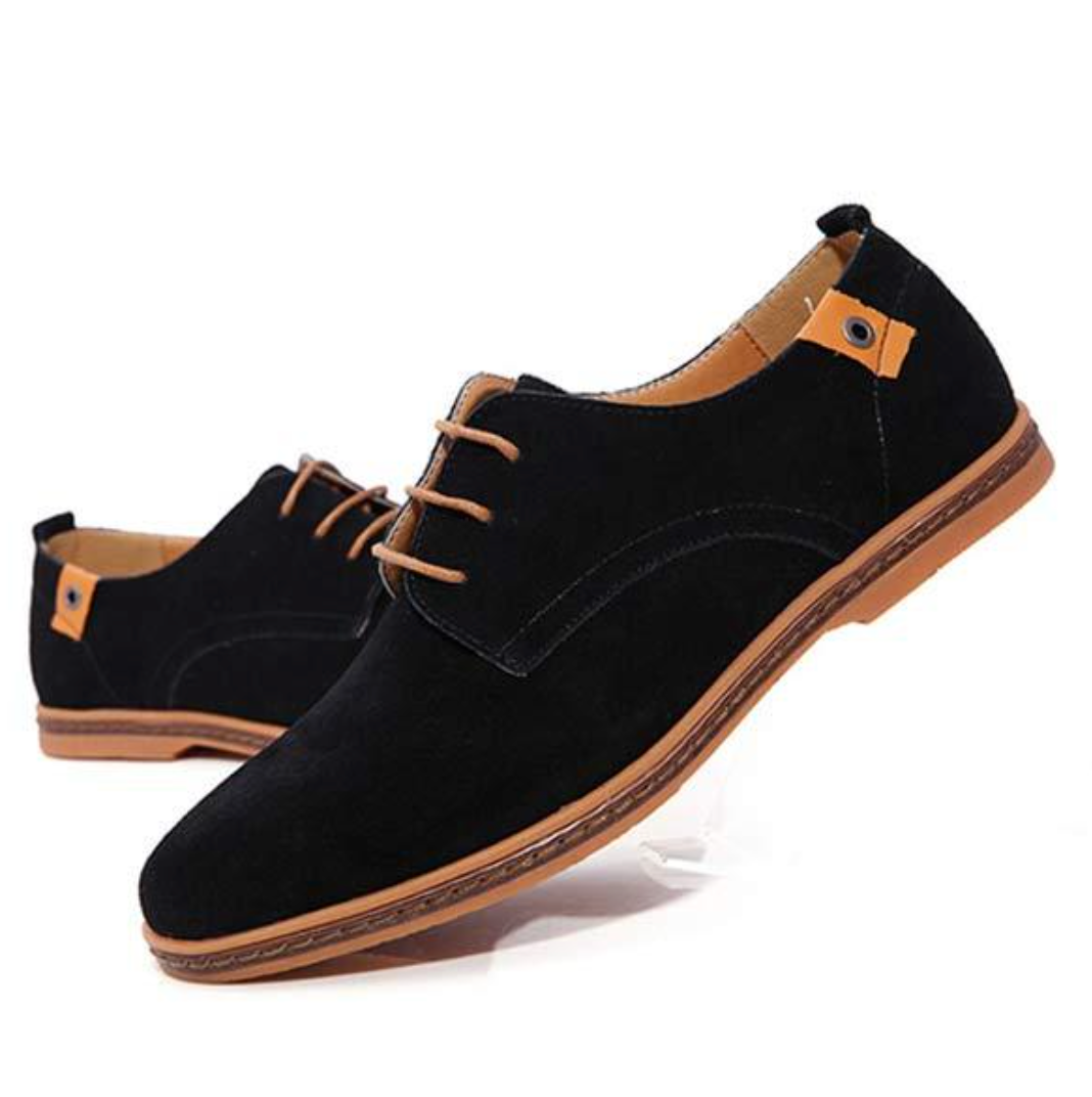 Bruine Suède Heren Veterschoenen Mees Leer Klassiek Design