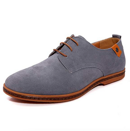 Heren Suède Derby Schoenen Met Vetersluiting en Ruitpatroon