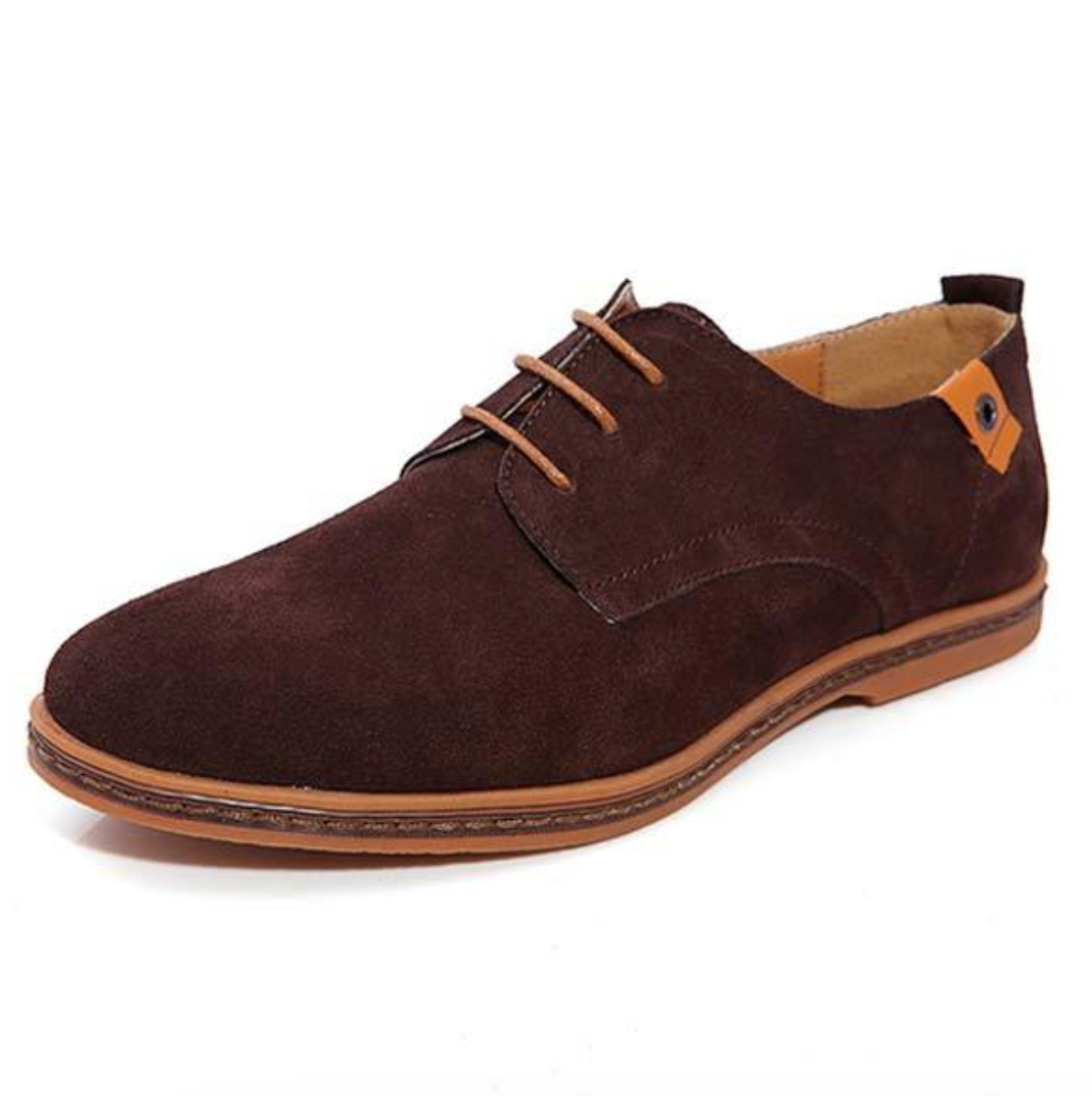 Bruine Suède Heren Veterschoenen Mees Leer Klassiek Design