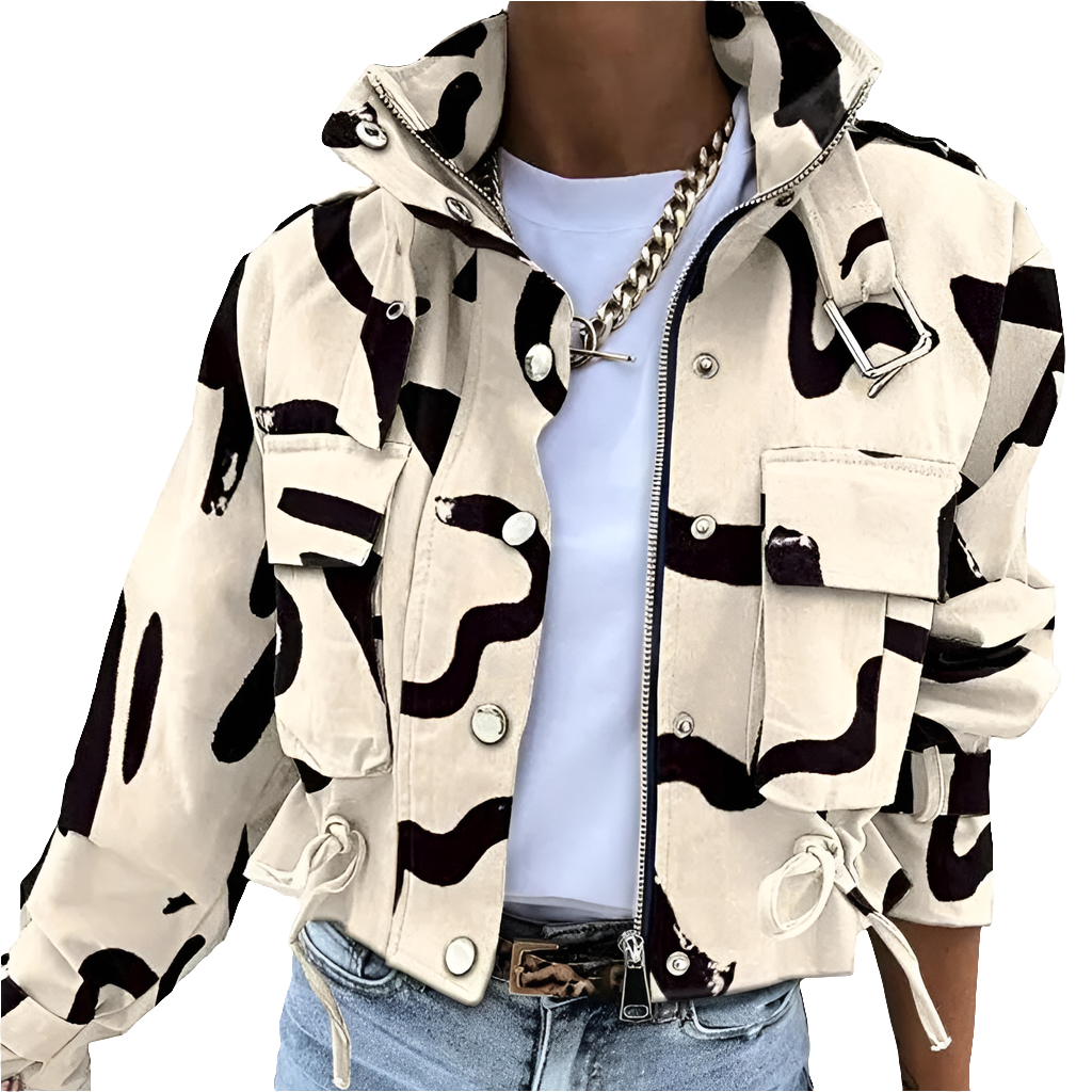 Dames Bomberjack - Stijlvol Cropped Tussenjas met Stoere Kraag