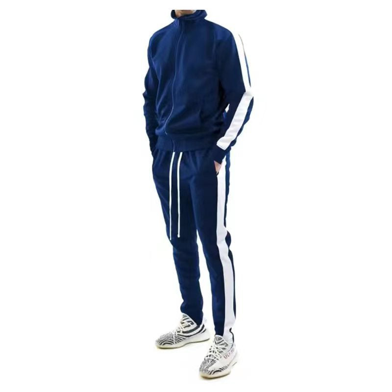 Herentrainingspak Capuchon Witte Strepen Sportief Design