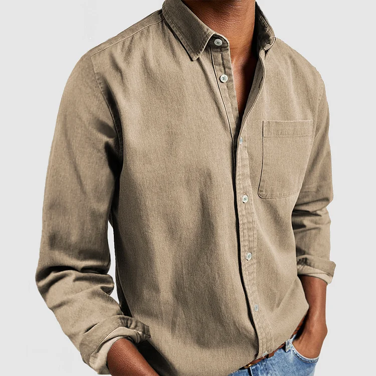 Heren Overhemd Klassiek met Button-Down Kraag en Normale Pasvorm