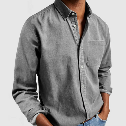 Heren Overhemd Klassiek met Button-Down Kraag en Normale Pasvorm