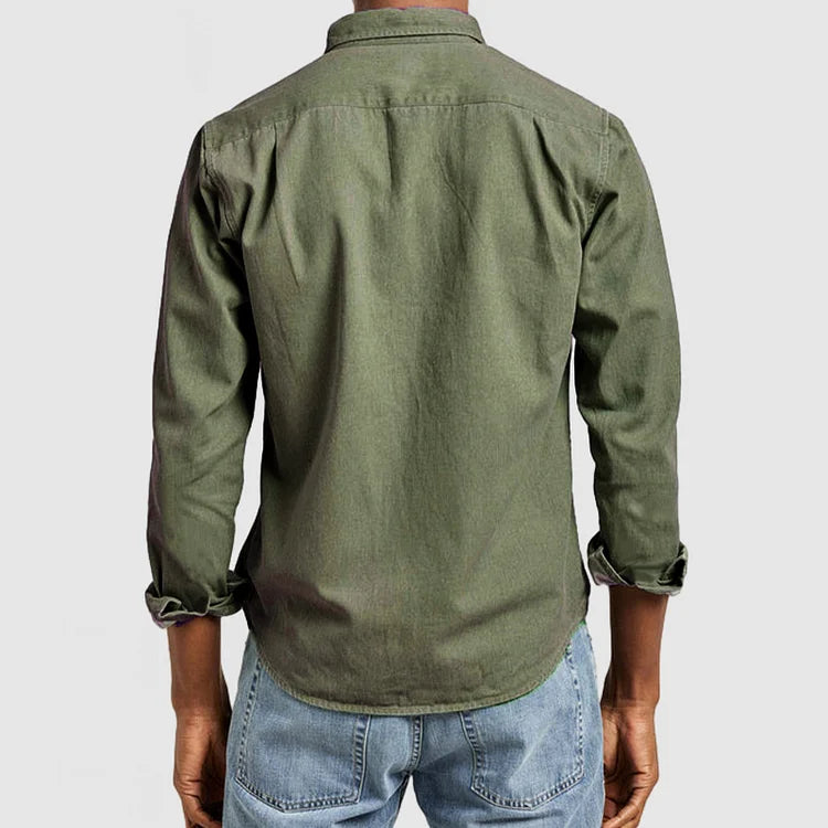 Heren Overhemd Klassiek met Button-Down Kraag en Normale Pasvorm