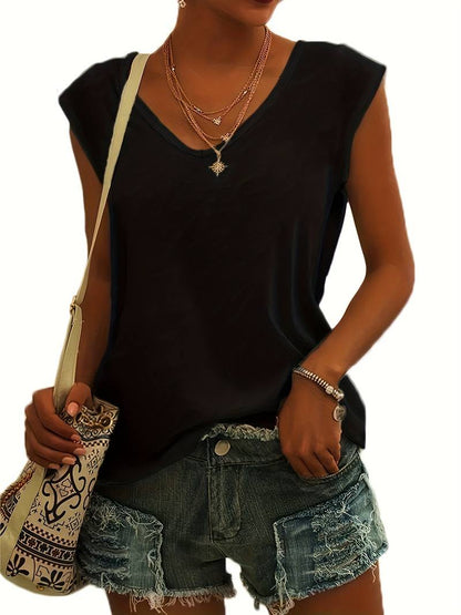 V-hals T-shirt Elegante Damestijl