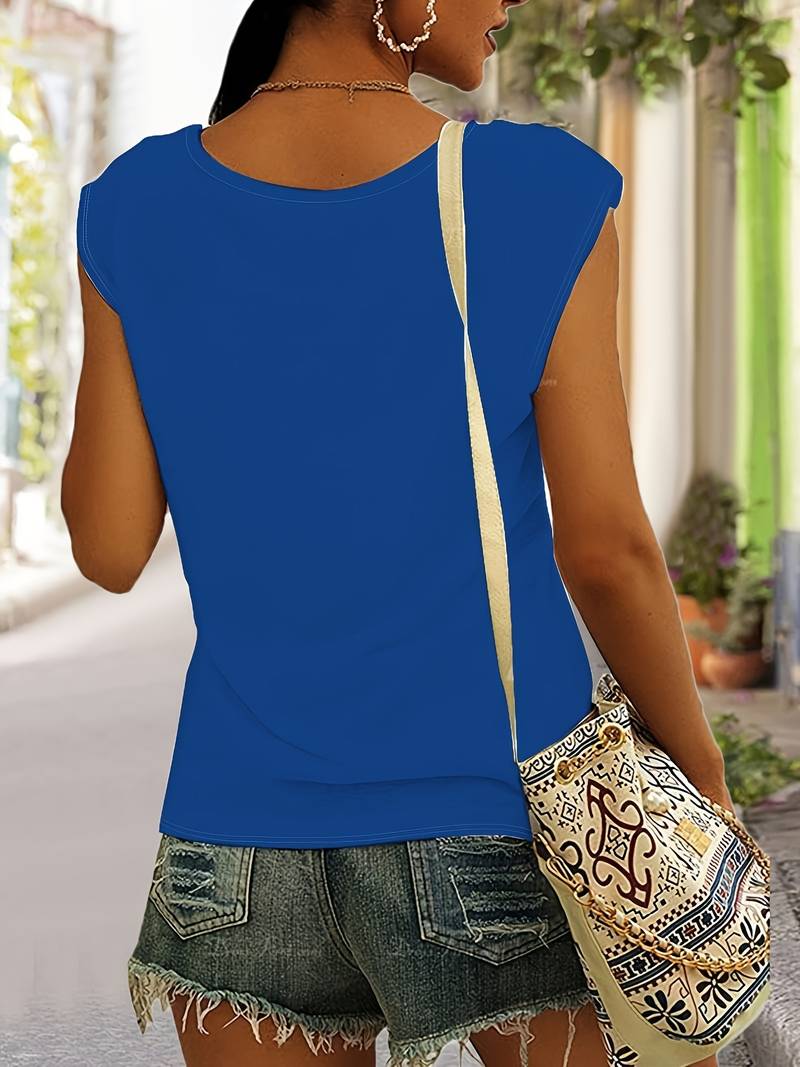 V-hals T-shirt Elegante Damestijl