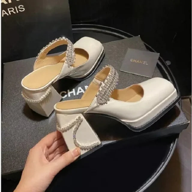 Dames Sandalen met Dikke Hak Elegante Stijl - StudioMarella