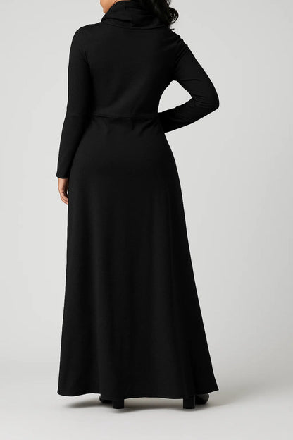 Lange Maxi Jurk Dames met Mouwen en Zakken Casual Kleding
