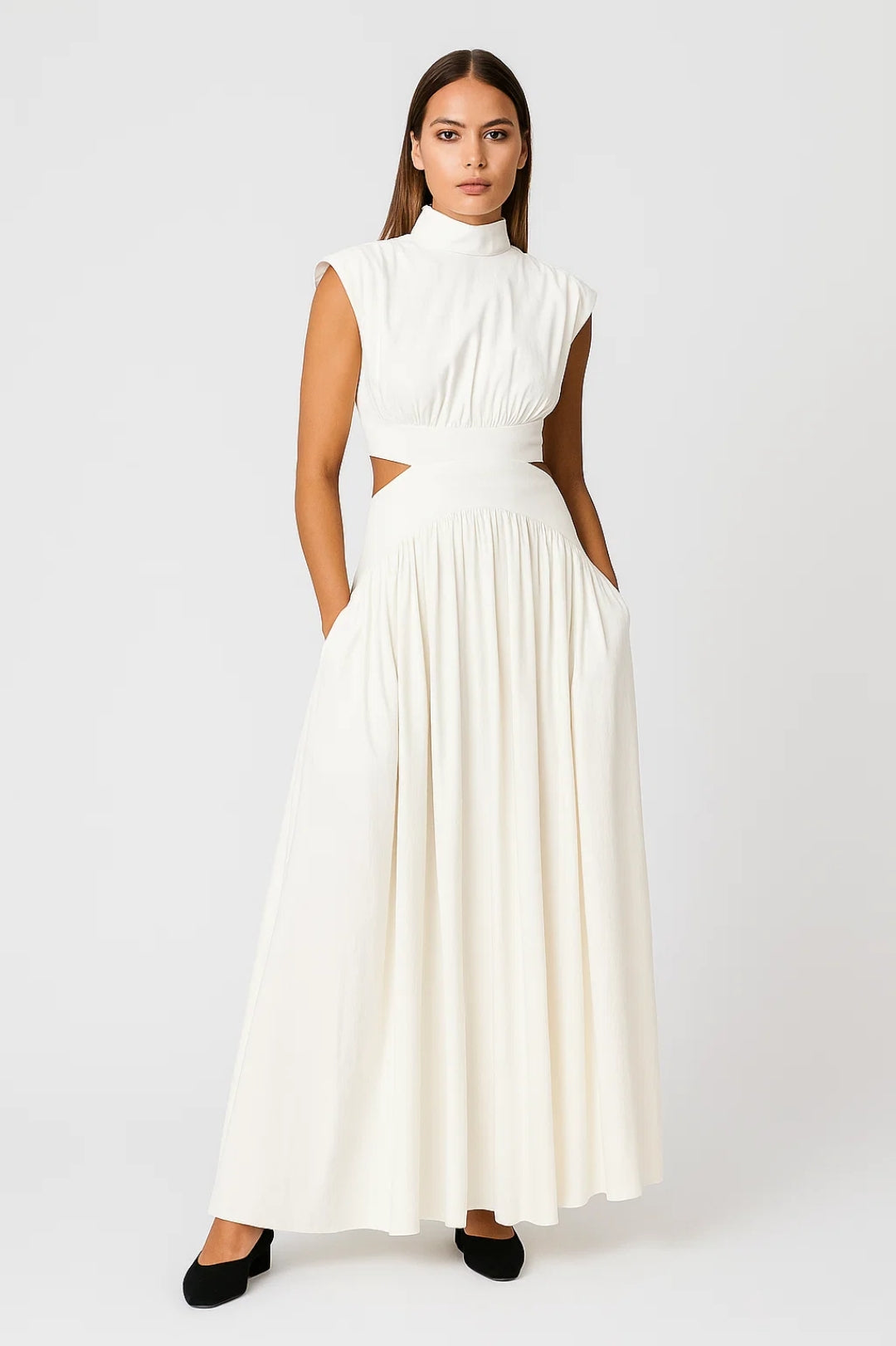 Mouwloze Jurk Dames Elegant Cut-out Design