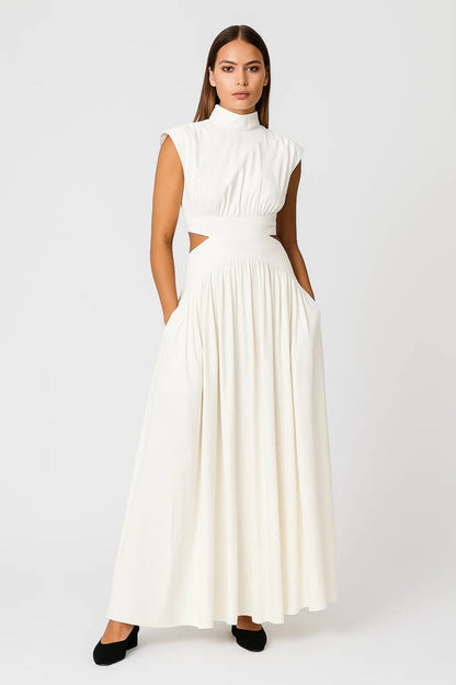 Mouwloze Jurk Dames Elegant Cut-out Design