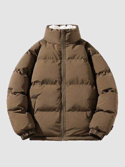 Lichtgewicht Puffer Jas Heren Fleece Binnenkant Moderne Snit