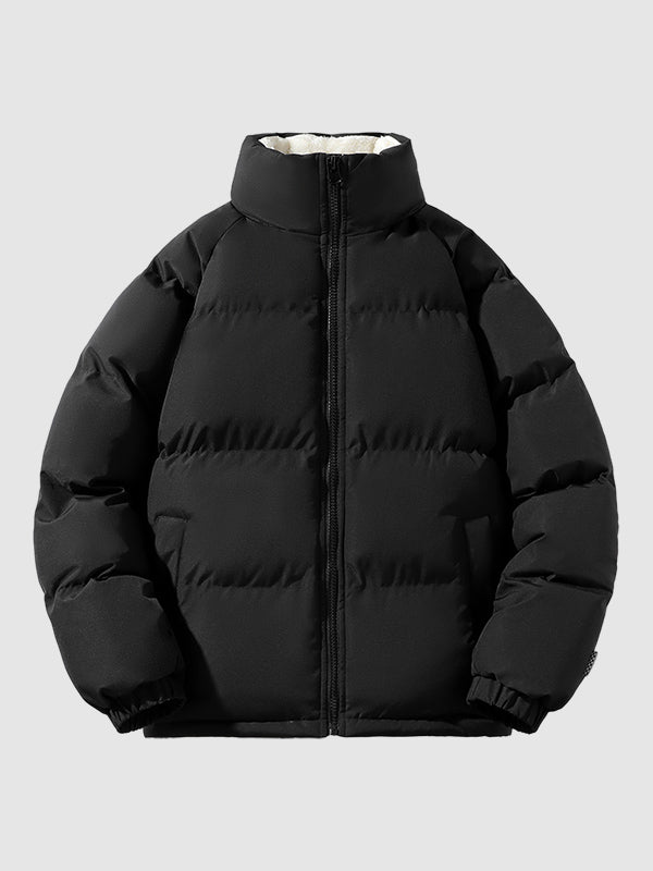 Lichtgewicht Puffer Jas Heren Fleece Binnenkant Moderne Snit