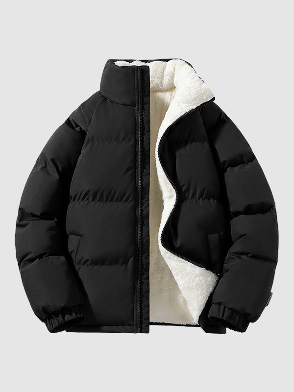 Lichtgewicht Puffer Jas Heren Fleece Binnenkant Moderne Snit