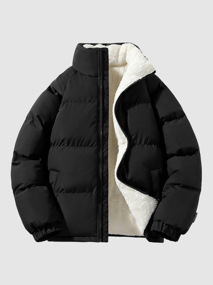 Lichtgewicht Puffer Jas Heren Fleece Binnenkant Moderne Snit