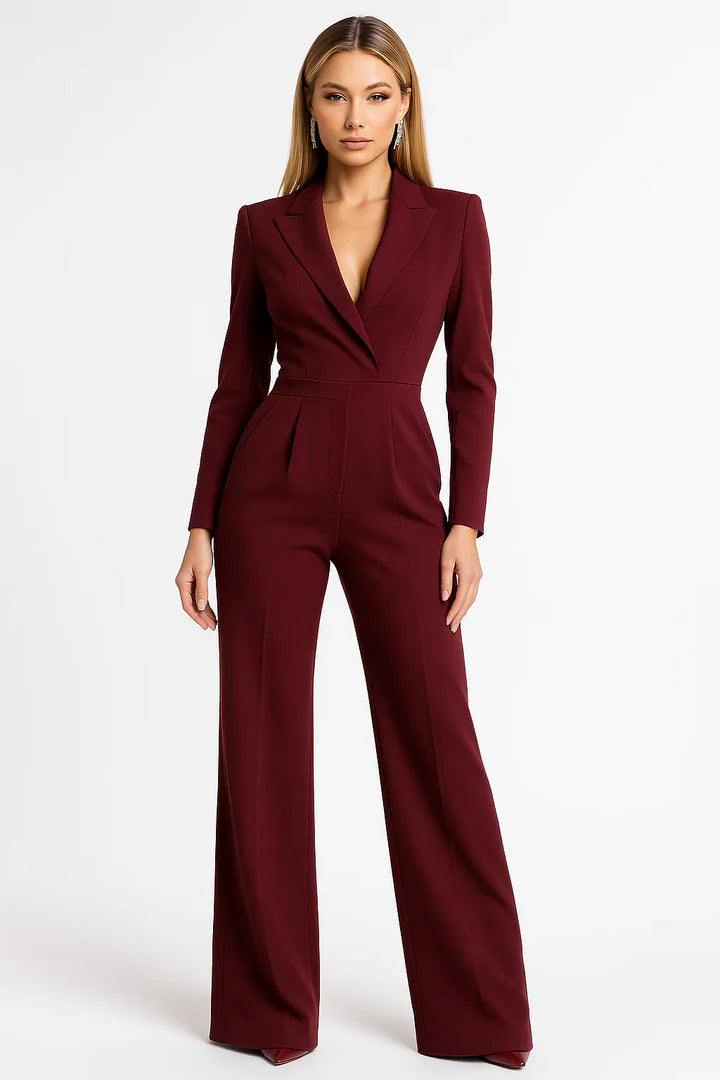 Dames Jumpsuit Elegante V-hals Wide Leg Stijl - StudioMarella