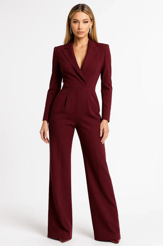 Dames Jumpsuit Elegante V-hals Wide Leg Stijl - StudioMarella