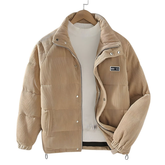 Heren Pufferjas Corduroy Warm Met Hoge Kraag - StudioMarella