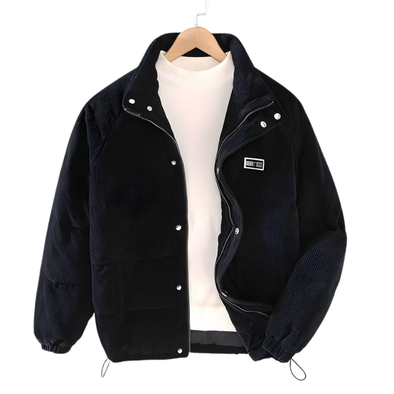 Heren Pufferjas Corduroy Warm Met Hoge Kraag