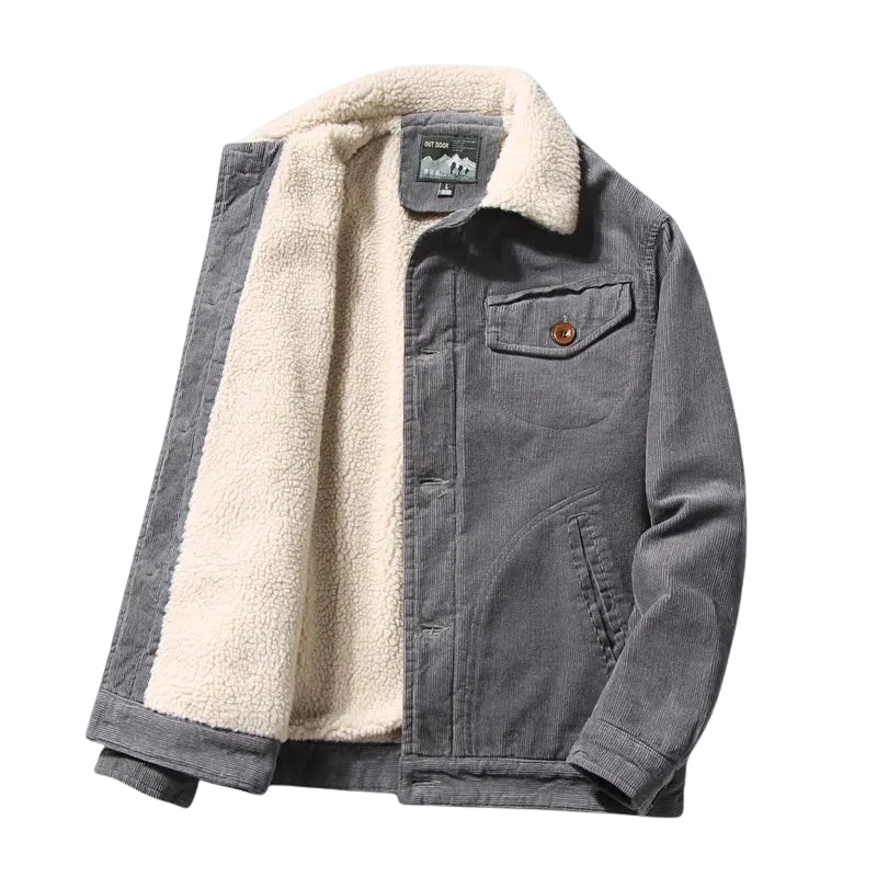 Heren Trucker Jacket Corduroy met Sherpa Binnenvoering