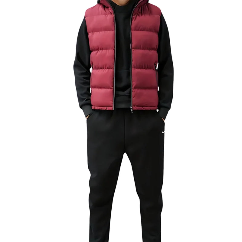 Heren Bodywarmer Gewatteerd Zonder Mouwen Ritszakken