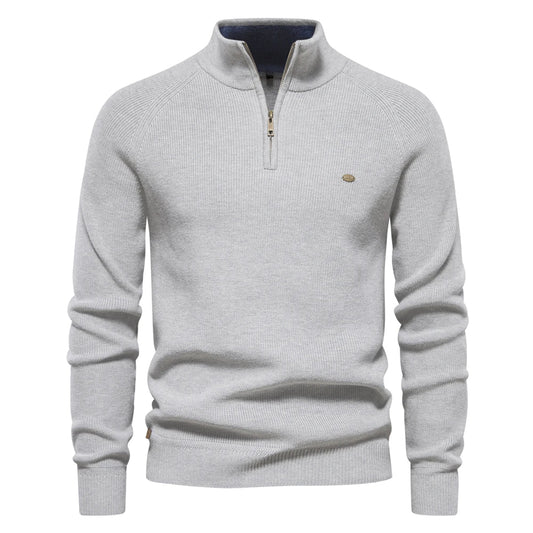 Herentrui Half Zip Klassiek Gebreid Wol Mengsel - StudioMarella