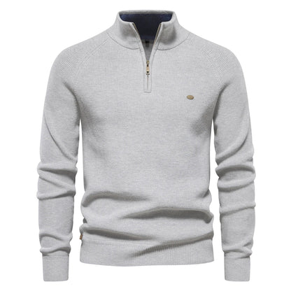 Heren Trui Half Zip Klassiek Gebreid Wolmix - StudioMarella