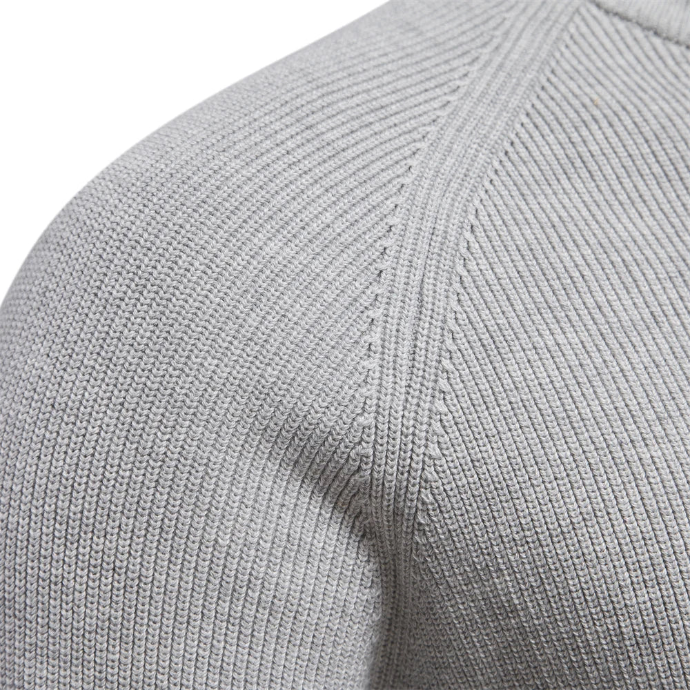 Heren Trui Half Zip Klassiek Gebreid Wolmix