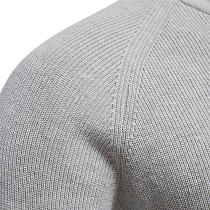 Heren Trui Half Zip Klassiek Gebreid Wolmix