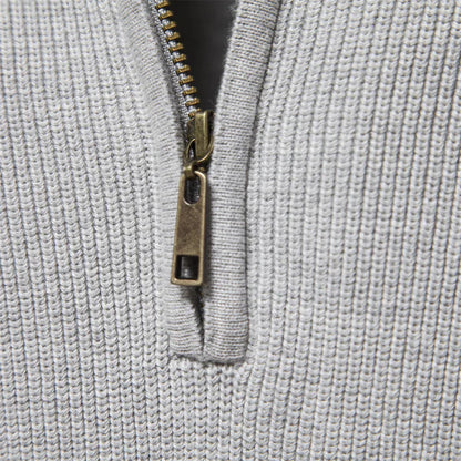 Heren Trui Half Zip Klassiek Gebreid Wolmix